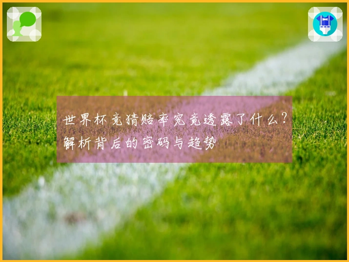 世界杯竞猜赔率究竟透露了什么？解析背后的密码与趋势